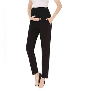 2XHP🎉Maternity Pants Comfortable Stretch Over-Bump Women Pregnancy Casual Capri